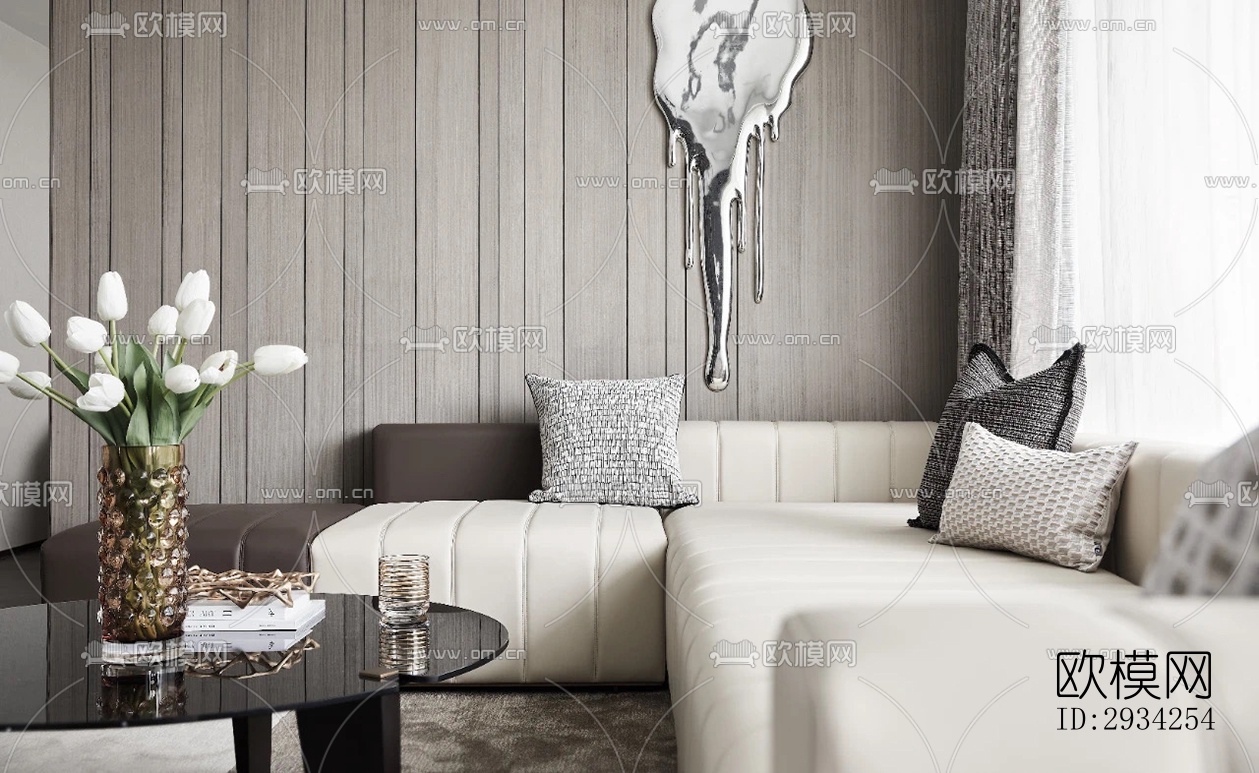 现代复式效果图下载（渲染图16）