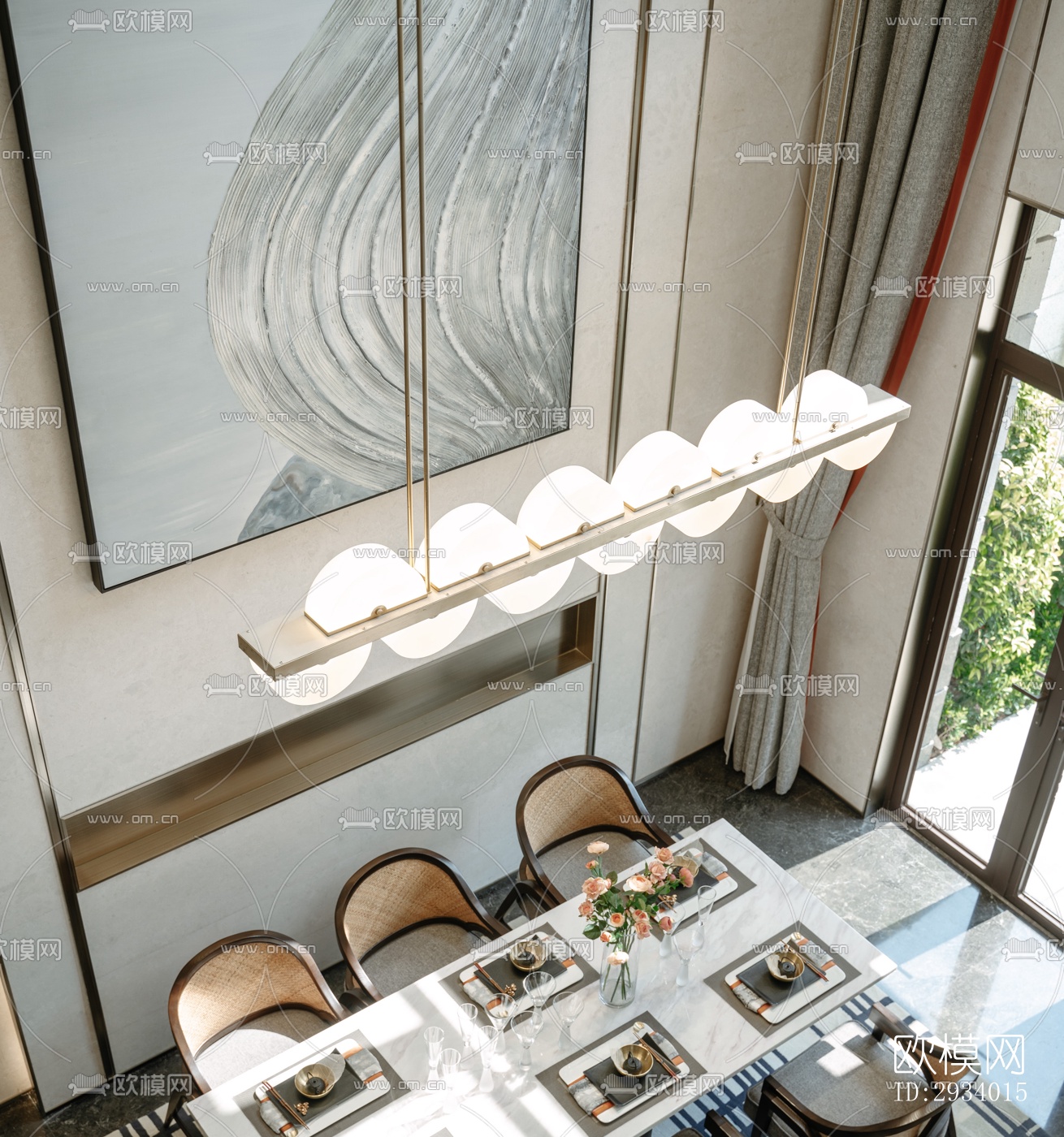 新中式别墅效果图下载（渲染图4）