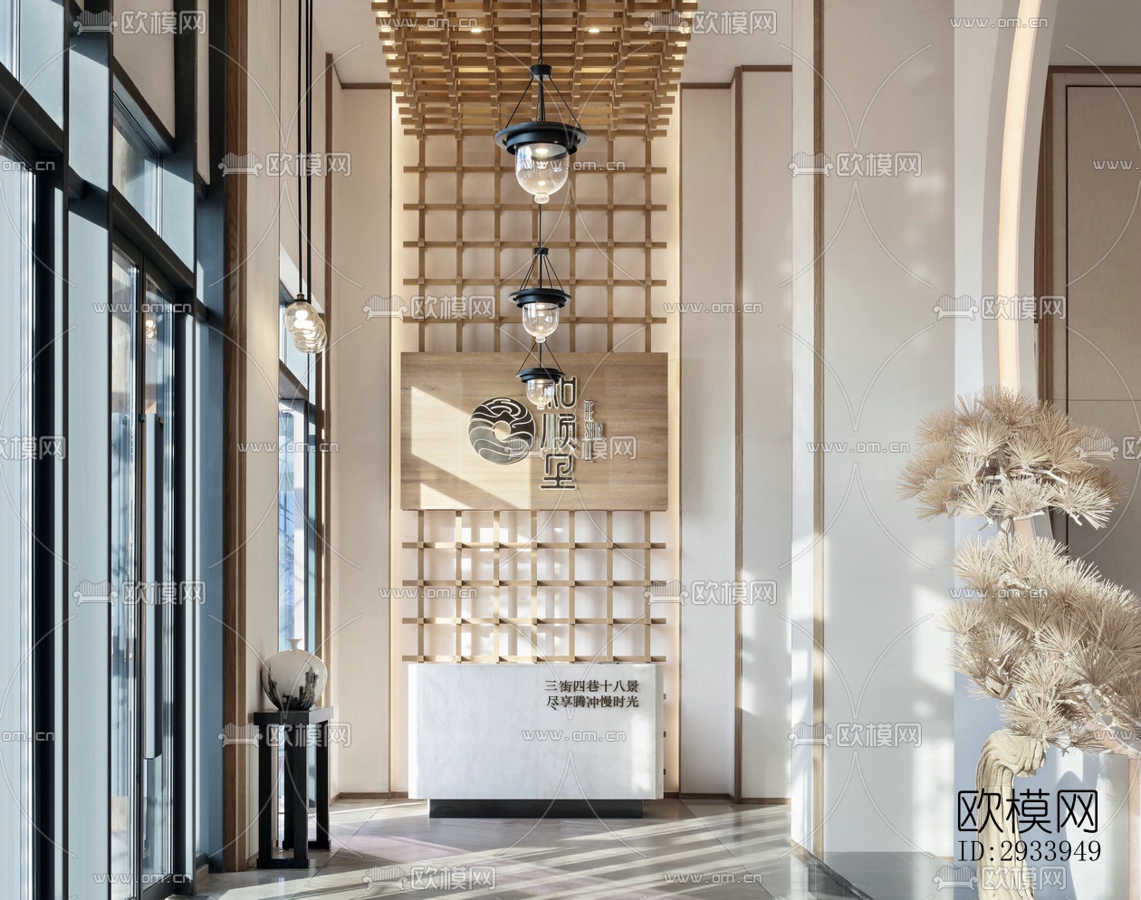 新中式别墅效果图下载（渲染图10）