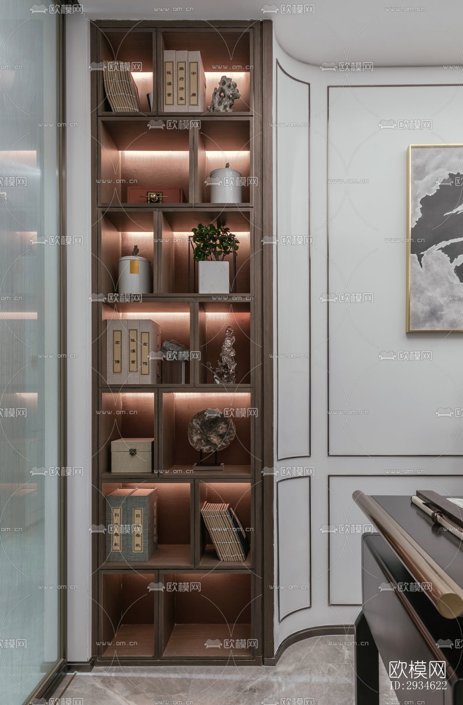 新中式平层效果图下载（渲染图19）