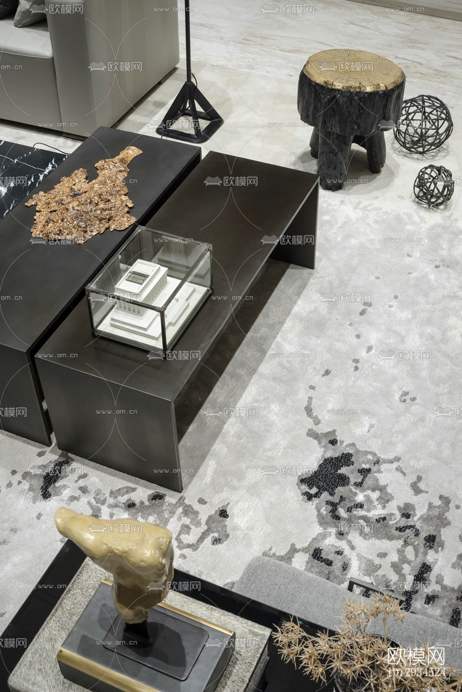 新中式平层效果图下载（渲染图8）