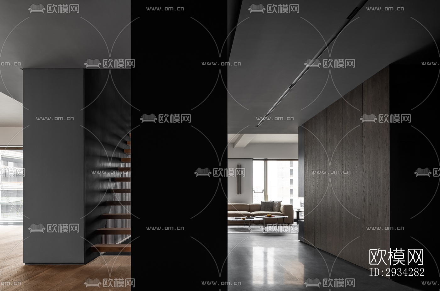 现代复式效果图下载（渲染图15）