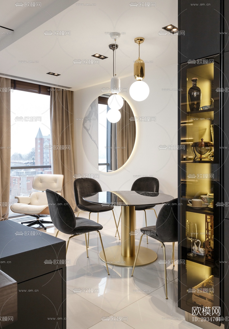 现代平层效果图下载（渲染图17）