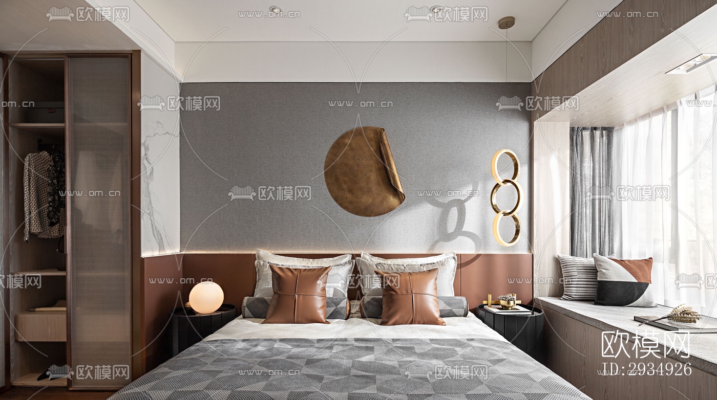 现代平层效果图下载（渲染图3）