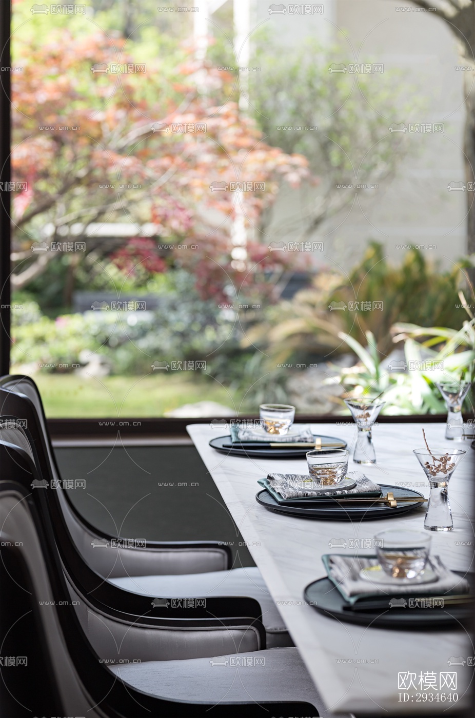 新中式平层效果图下载（渲染图12）