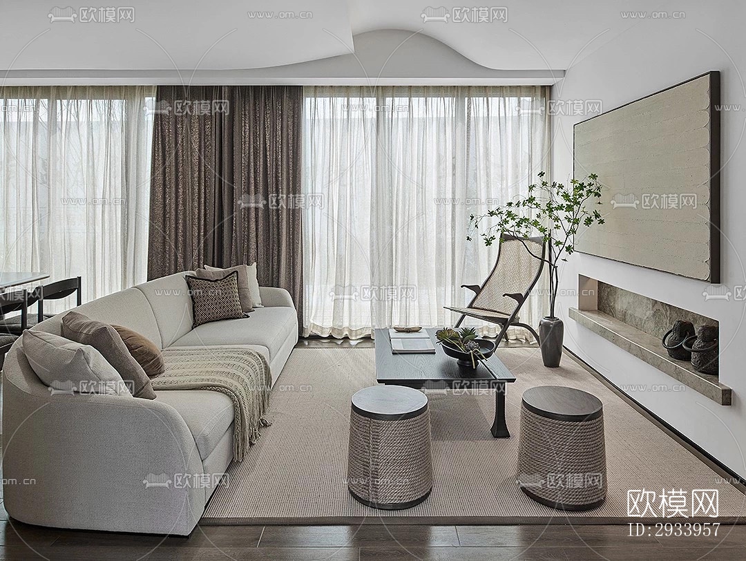 新中式别墅效果图下载（渲染图10）