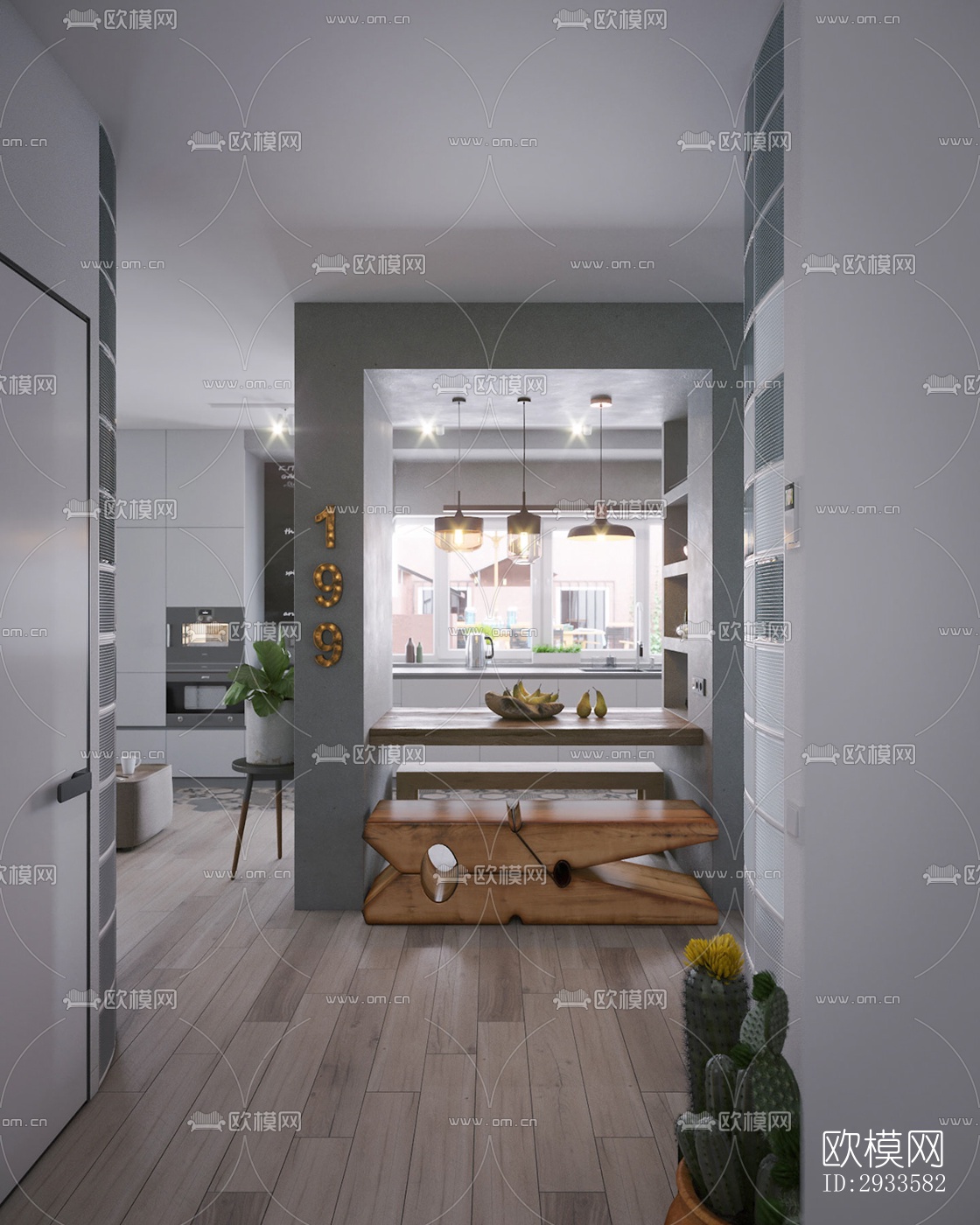 北欧公寓效果图下载（渲染图1）