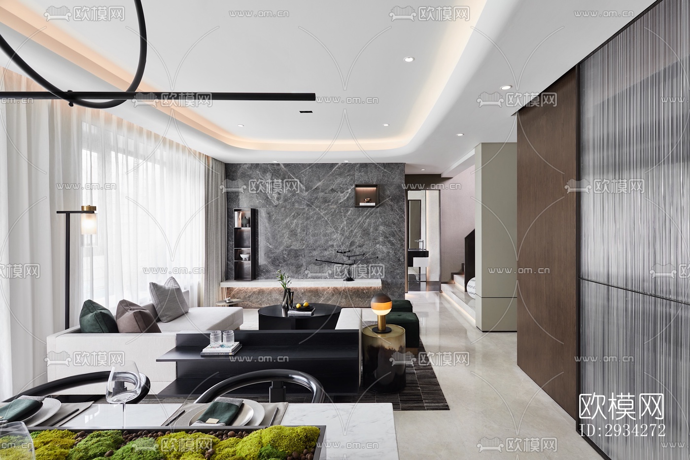 现代复式效果图下载（渲染图4）