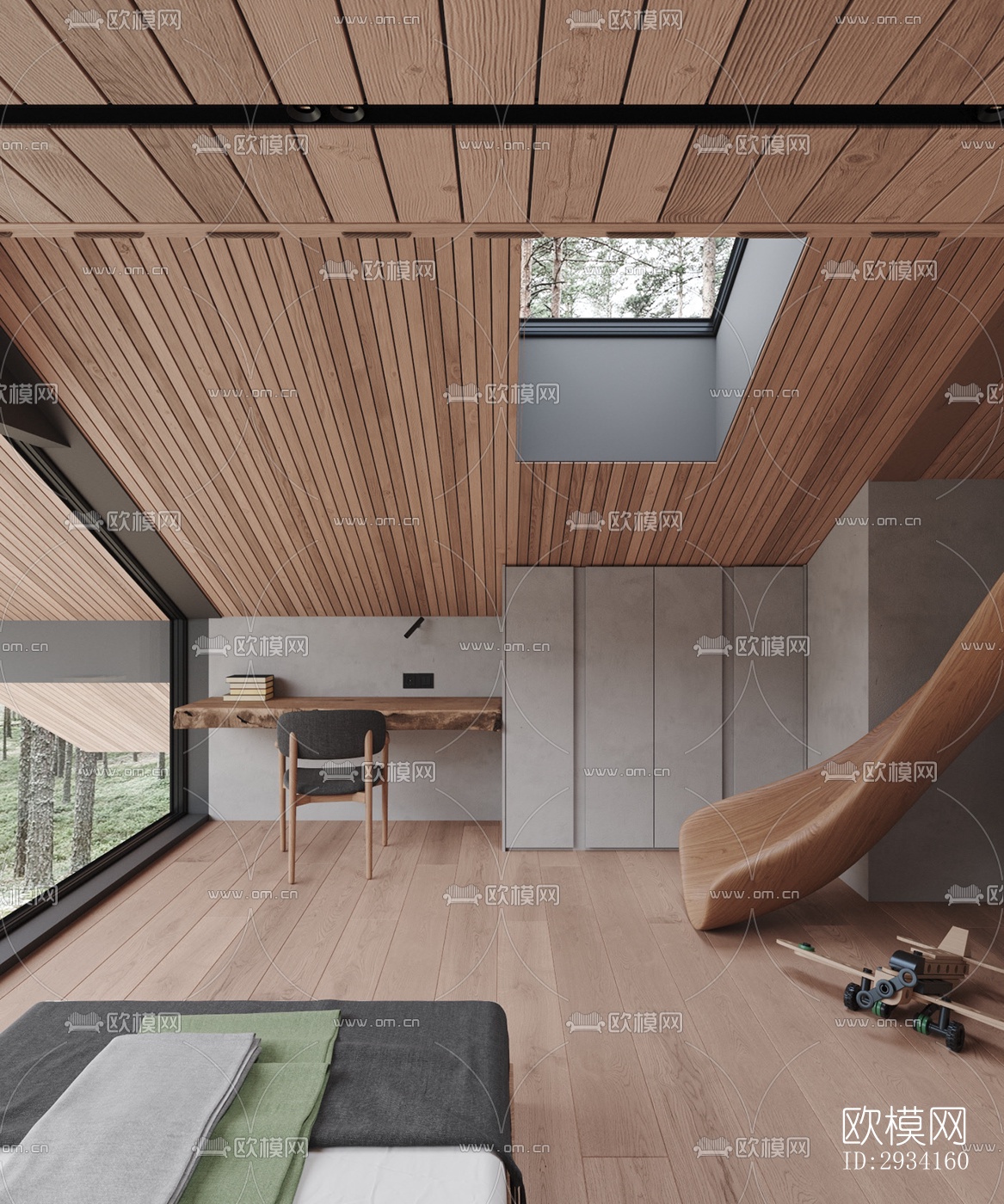 高级灰别墅效果图下载（渲染图8）