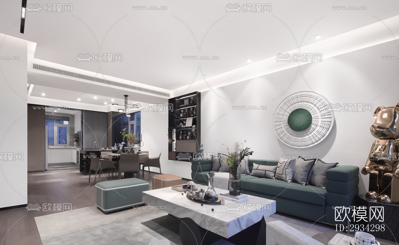 现代复式效果图下载（渲染图17）