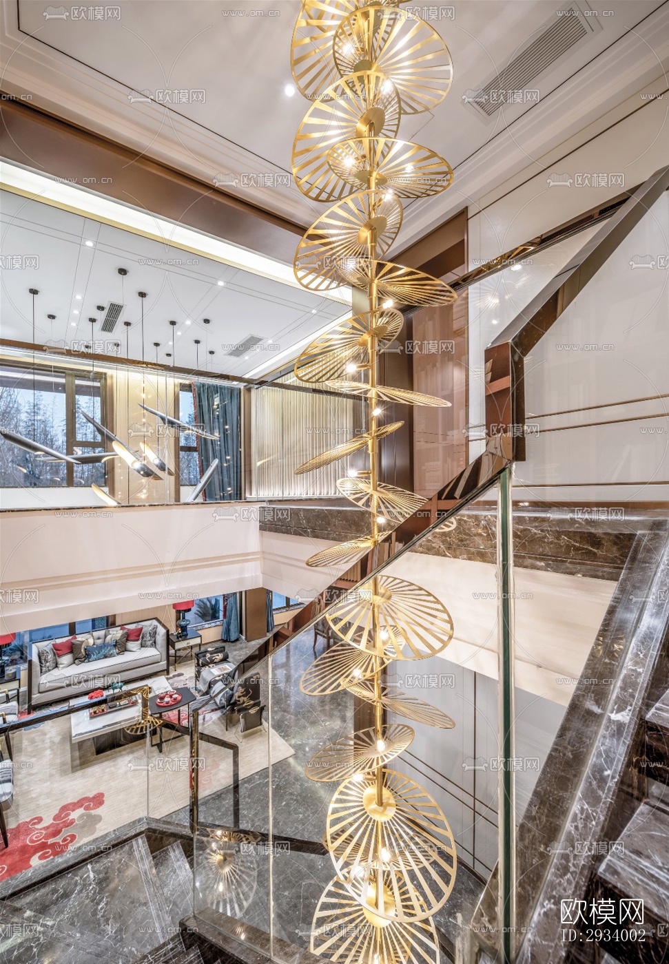 新中式别墅效果图下载（渲染图11）