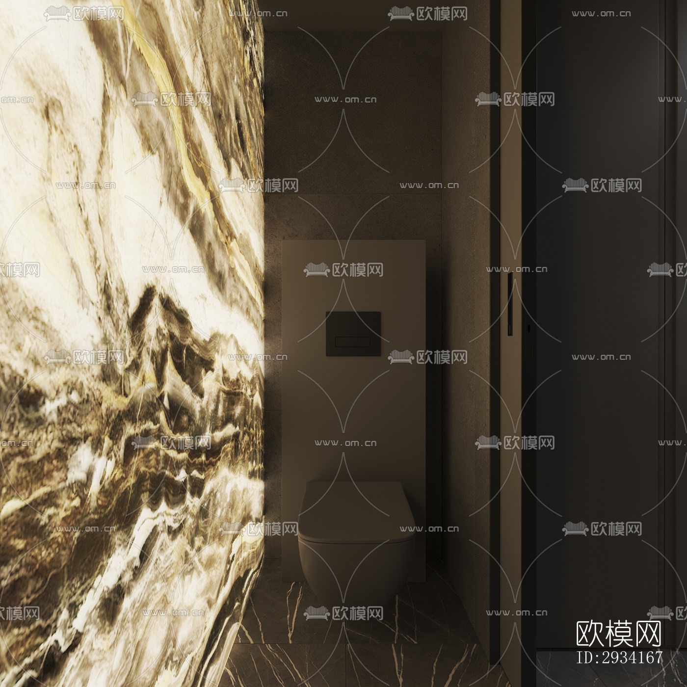 高级灰别墅效果图下载（渲染图4）