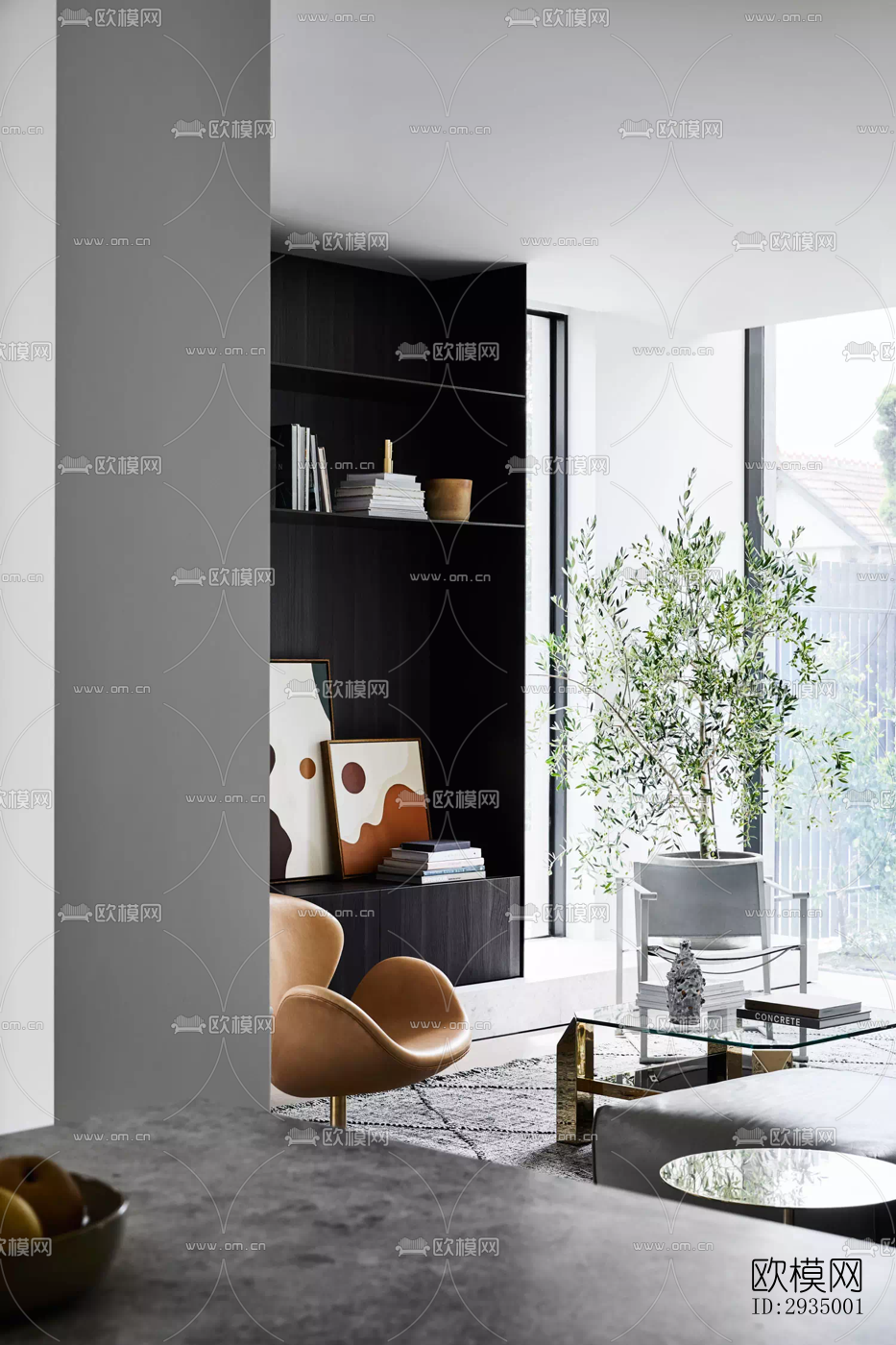 现代平层效果图下载（渲染图11）