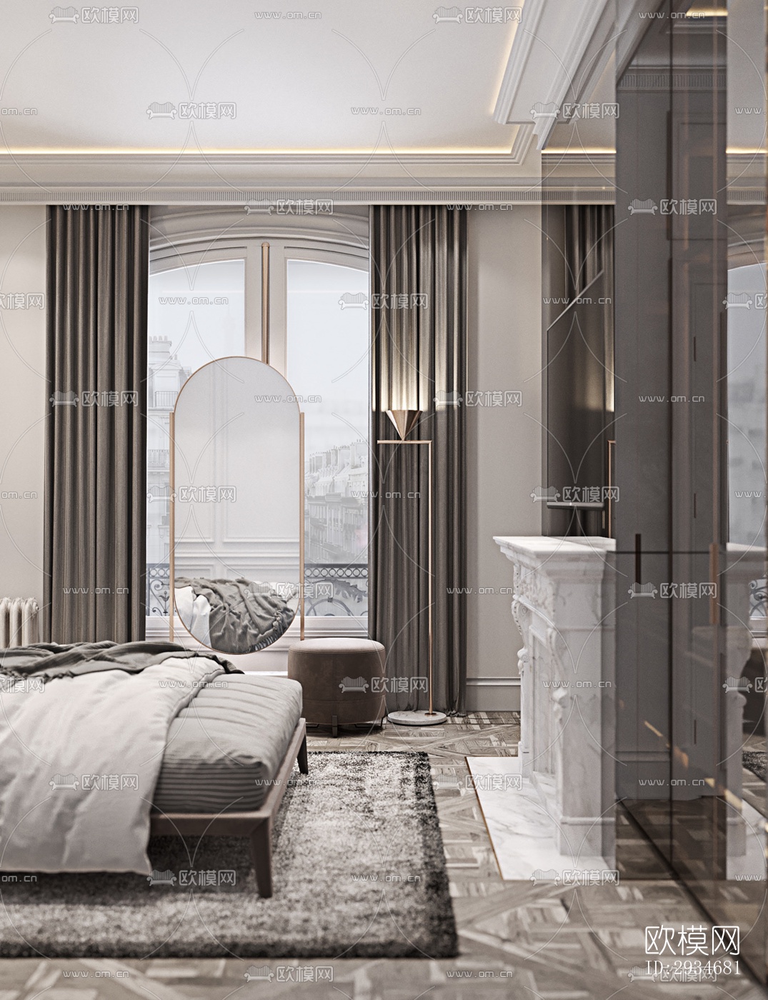 欧式平层效果图下载（渲染图15）