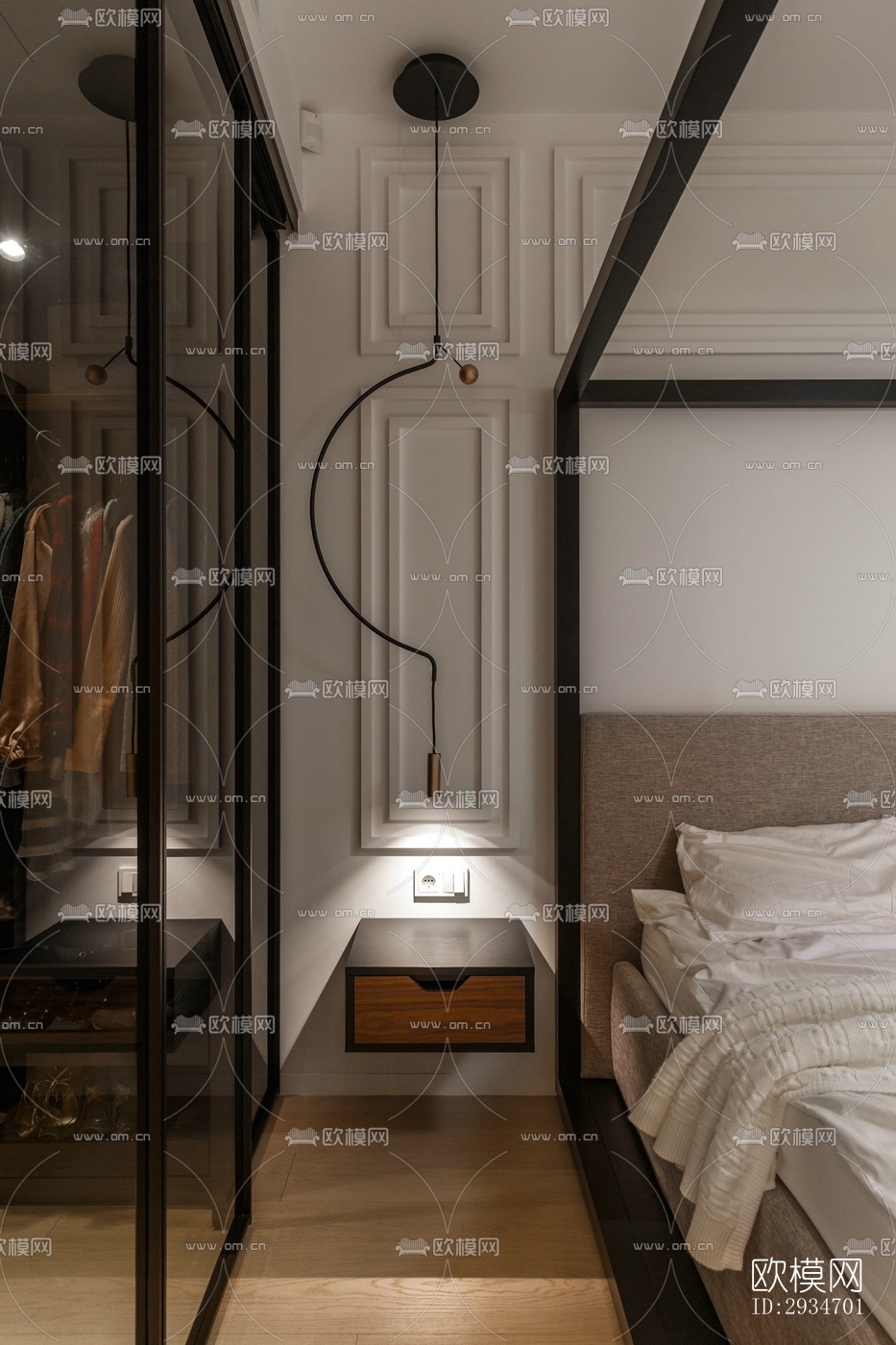 现代平层效果图下载（渲染图10）