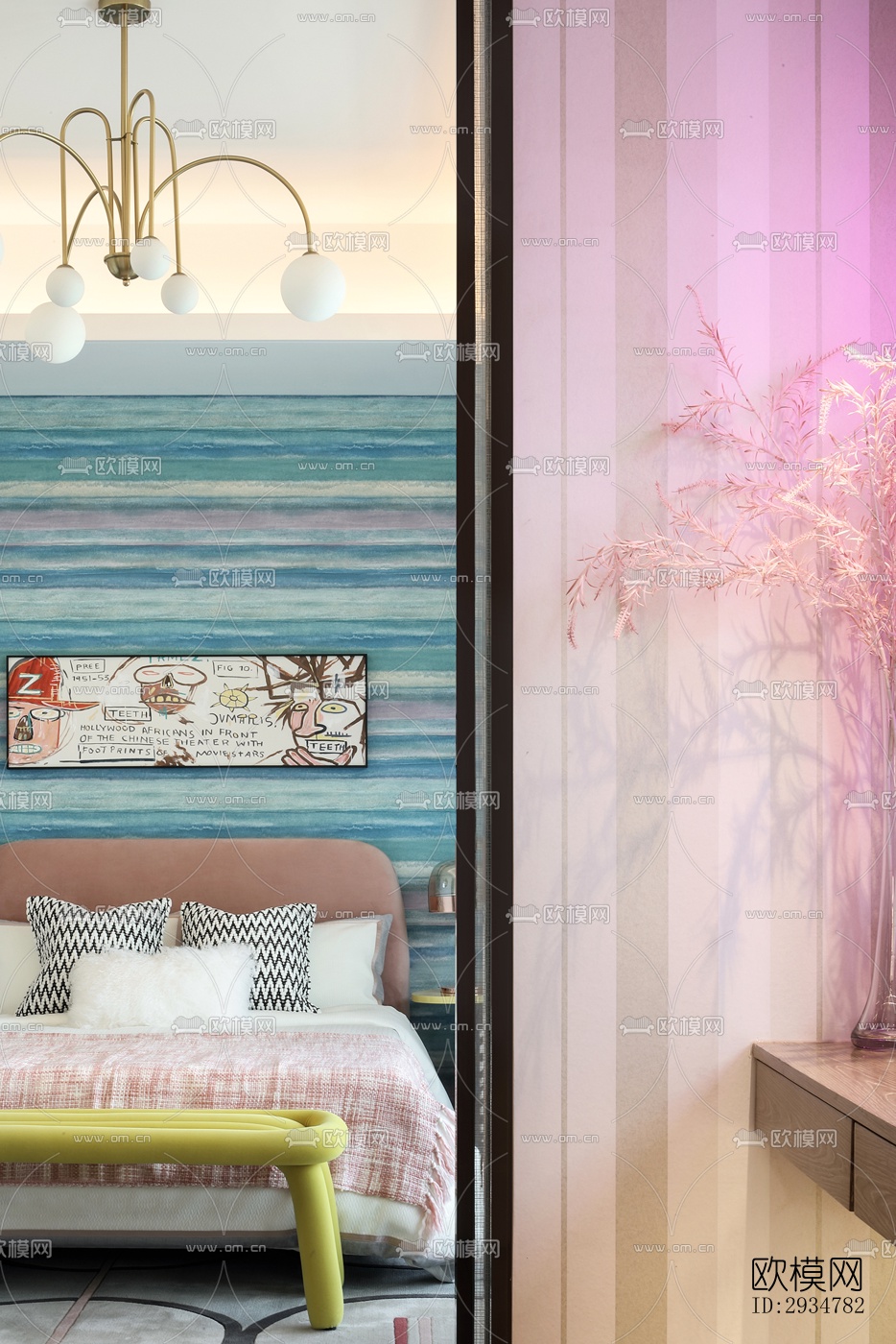 现代平层效果图下载（渲染图7）