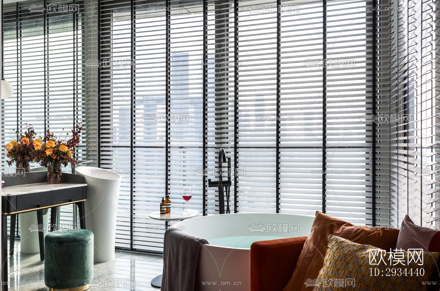 后现代平层效果图下载（渲染图4）