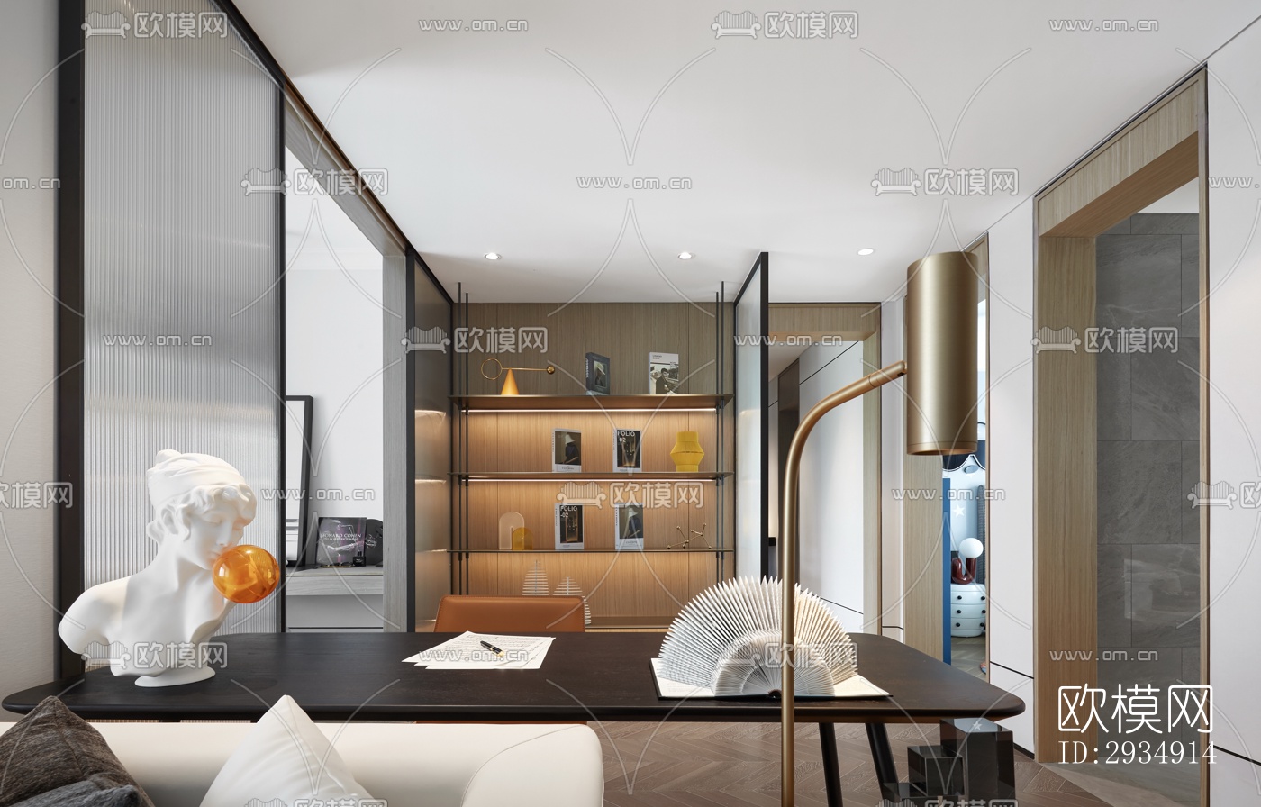 现代平层效果图下载（渲染图13）