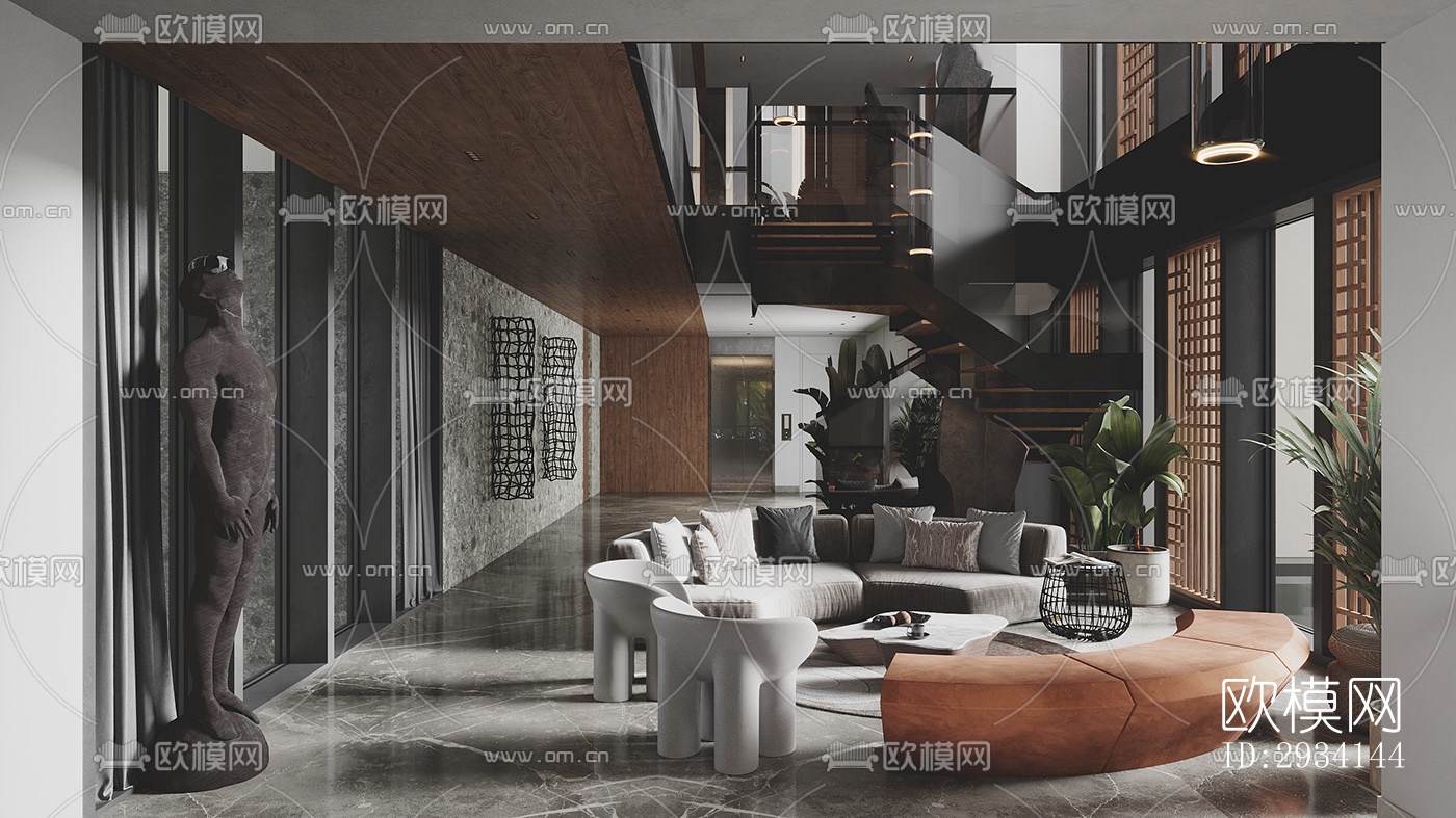 现代别墅效果图下载（渲染图8）