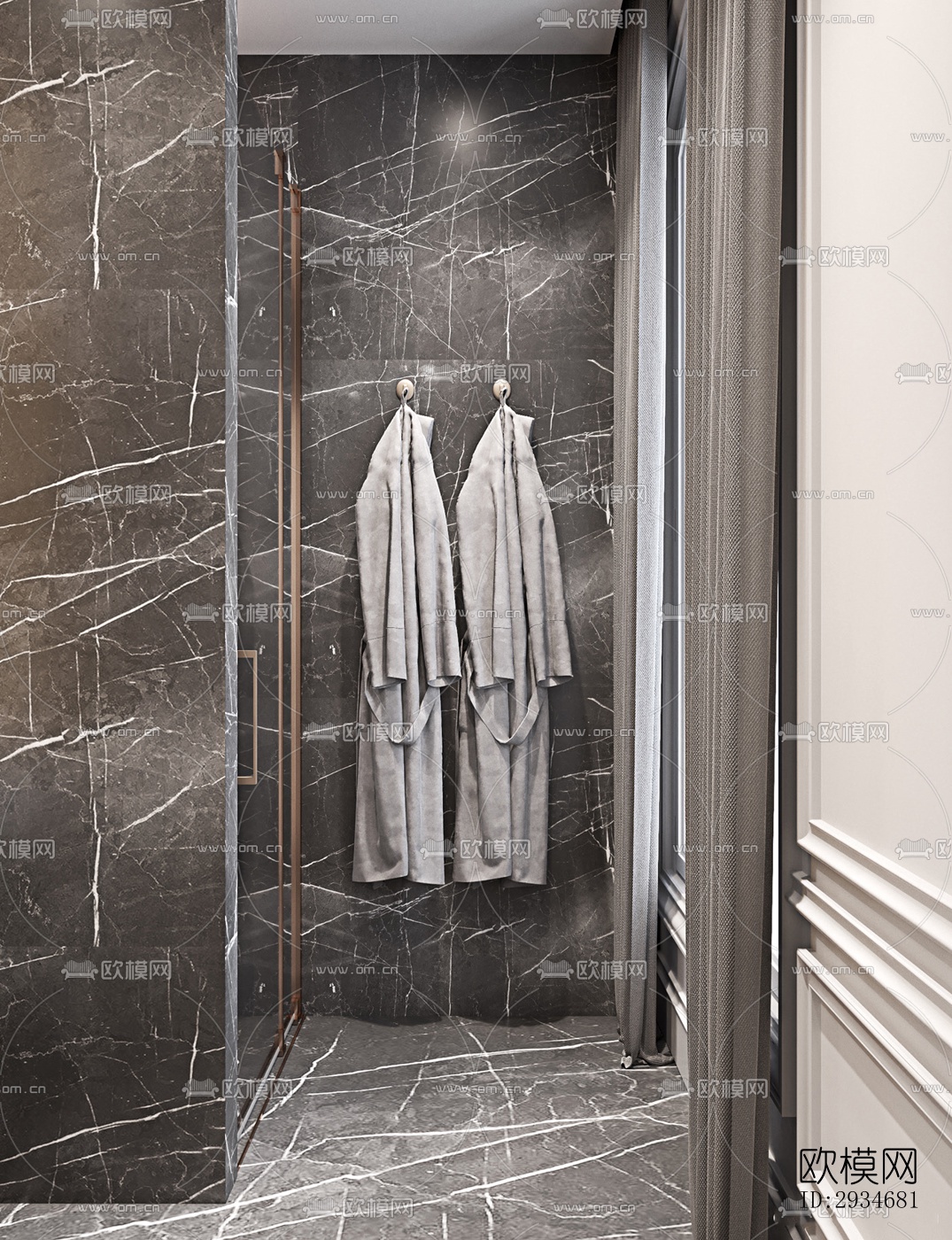 欧式平层效果图下载（渲染图6）