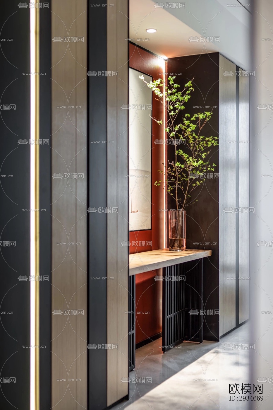 新中式平层效果图下载（渲染图11）