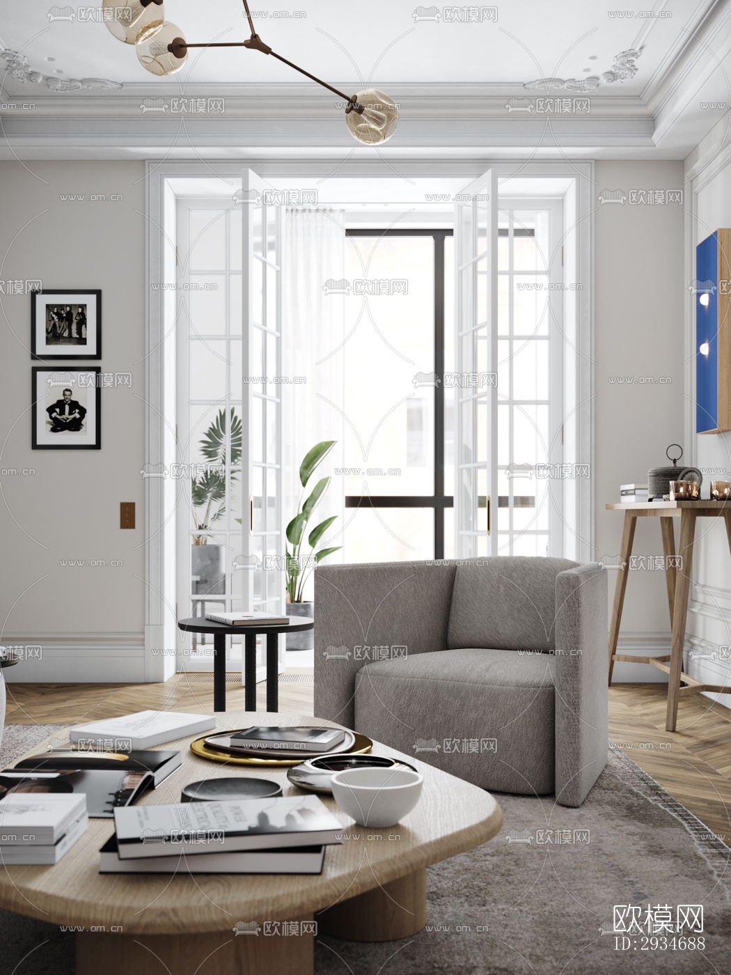 欧式平层效果图下载（渲染图20）