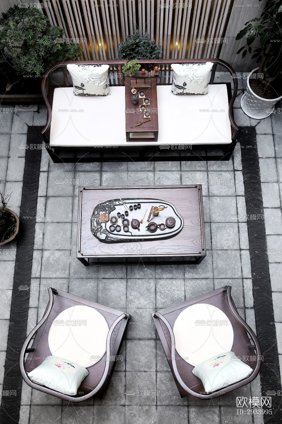 新中式别墅效果图下载（渲染图12）