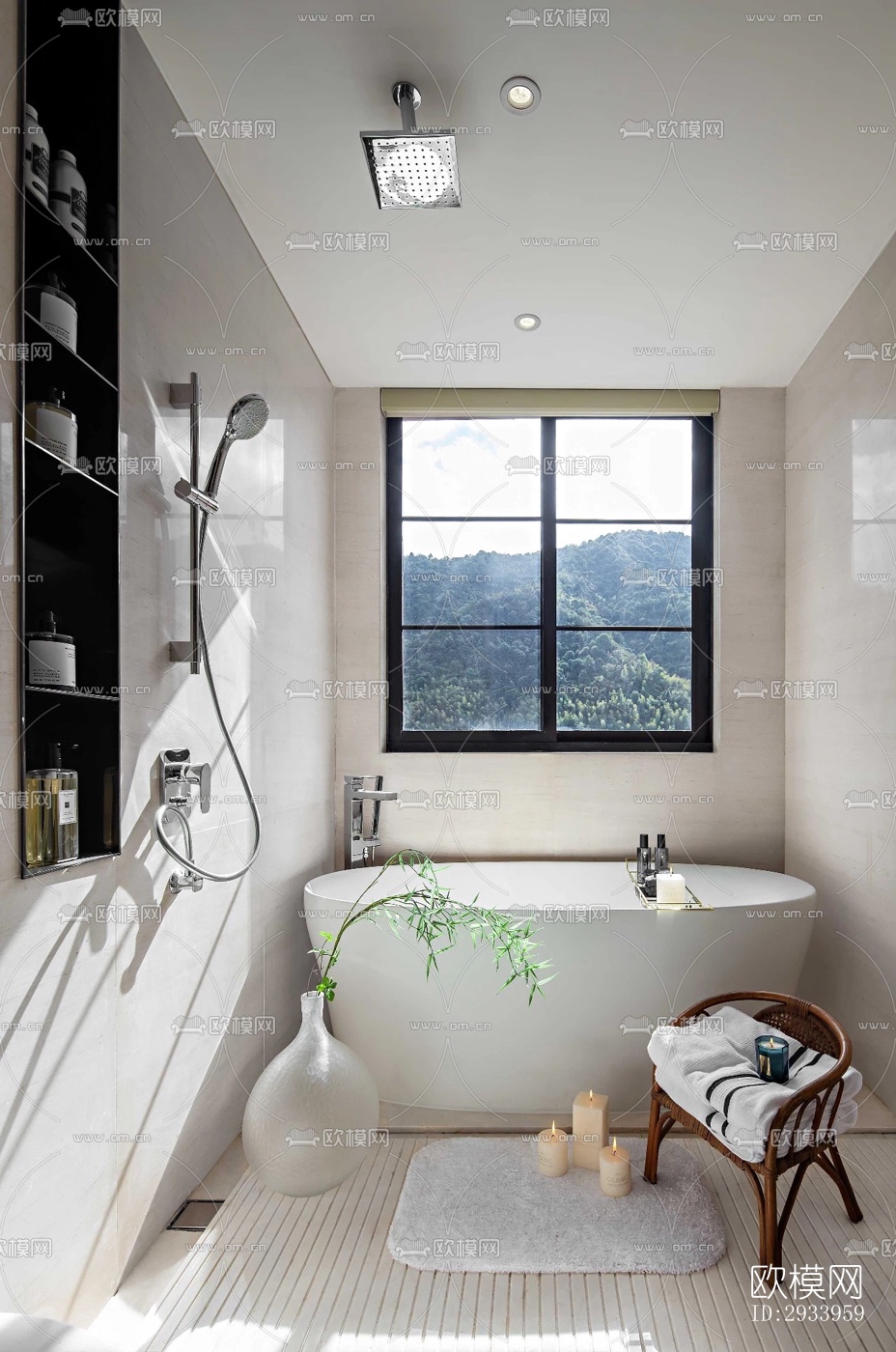 新中式别墅效果图下载（渲染图7）