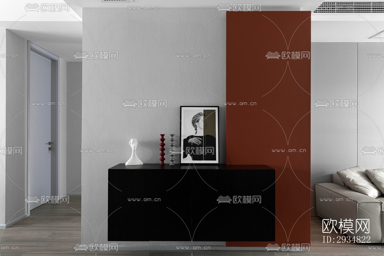 现代平层效果图下载（渲染图16）