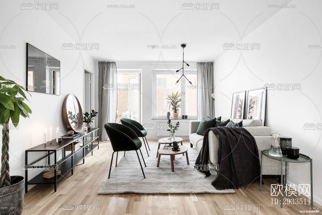 北欧公寓效果图下载（渲染图1）