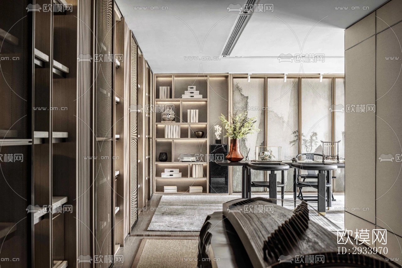 新中式别墅效果图下载（渲染图15）