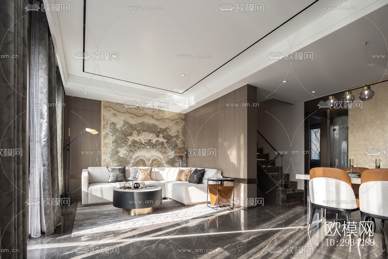 现代复式效果图下载（渲染图3）