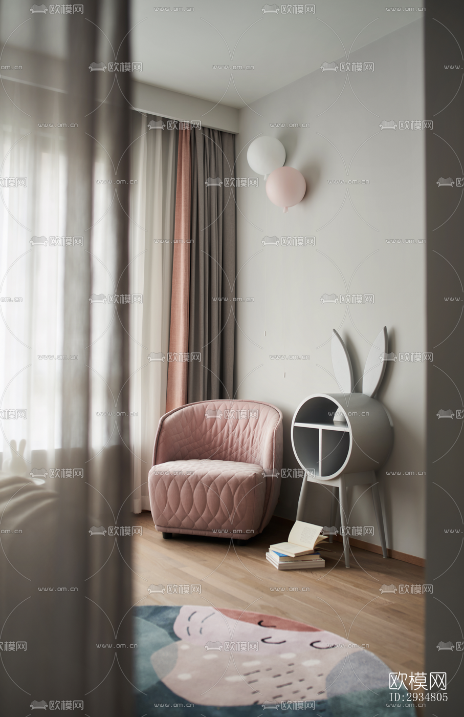 现代平层效果图下载（渲染图2）