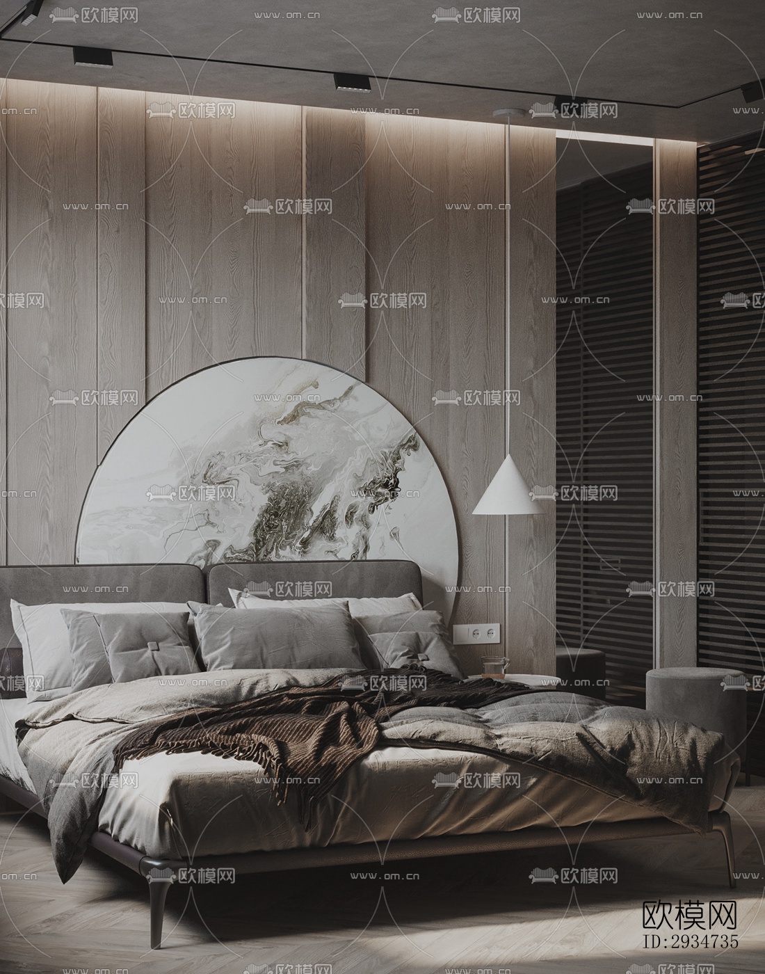 现代平层效果图下载（渲染图10）