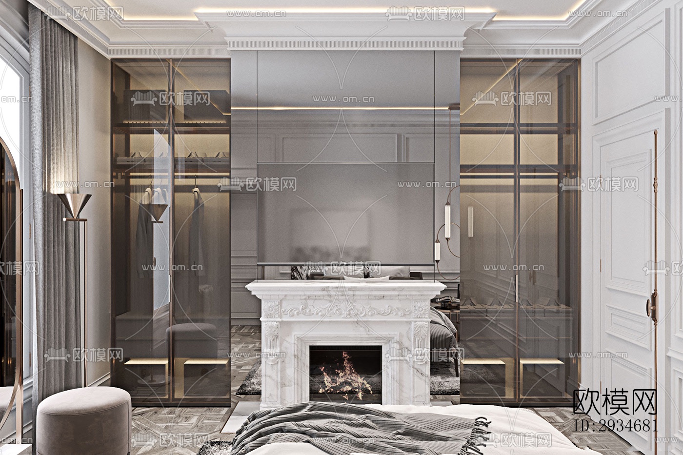 欧式平层效果图下载（渲染图12）