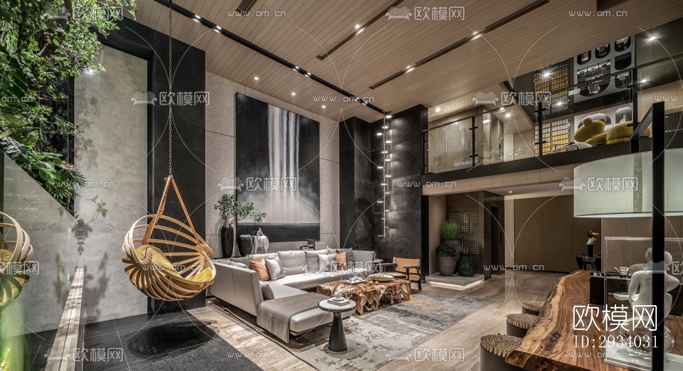 新中式别墅效果图下载（渲染图14）