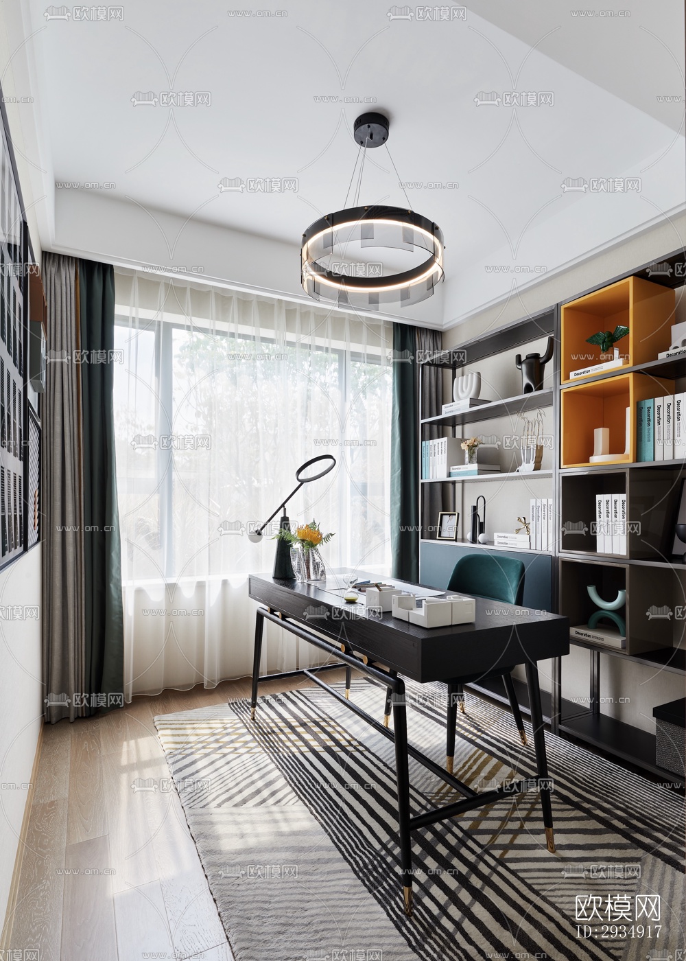 现代平层效果图下载（渲染图14）