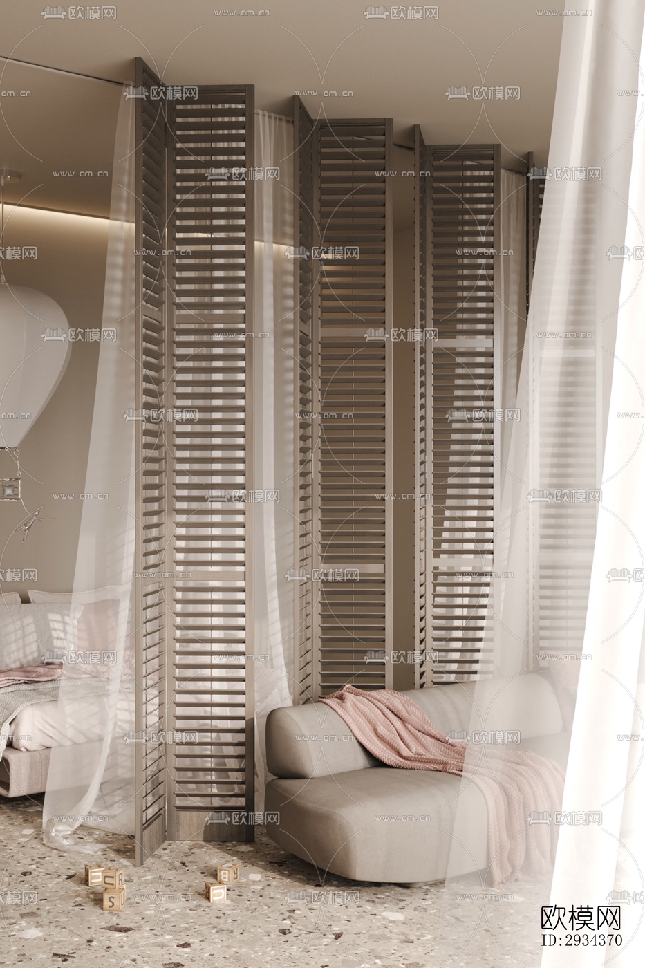 侘寂平层效果图下载（渲染图2）