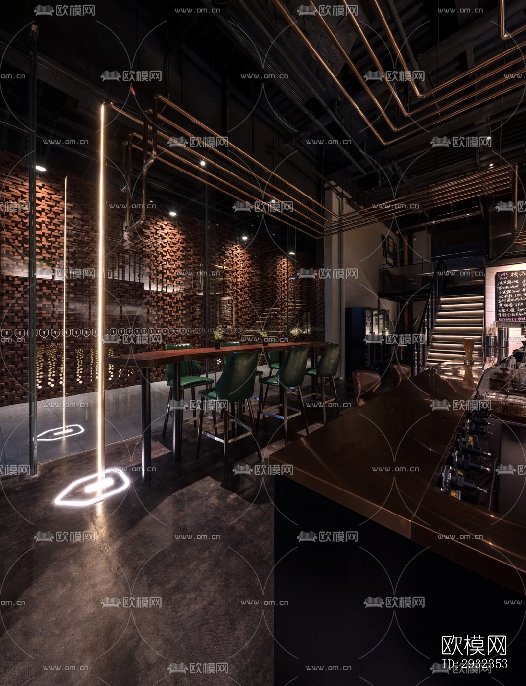 工业风酒吧效果图下载（渲染图3）