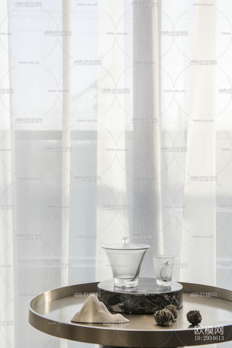 新中式平层效果图下载（渲染图11）