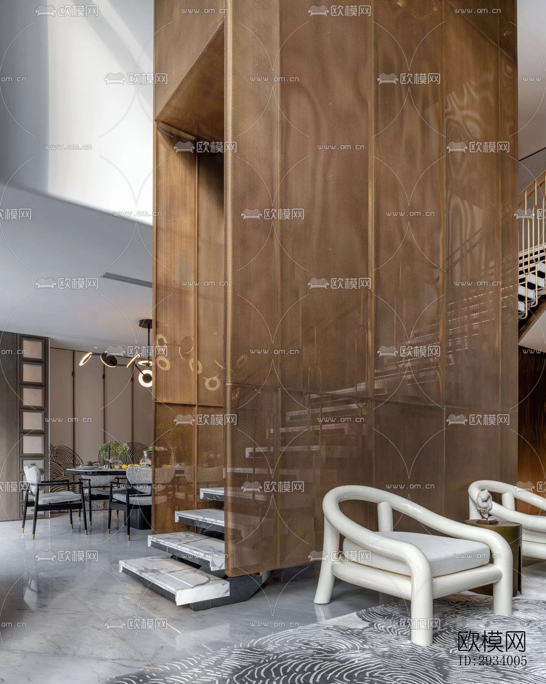 新中式别墅效果图下载（渲染图10）