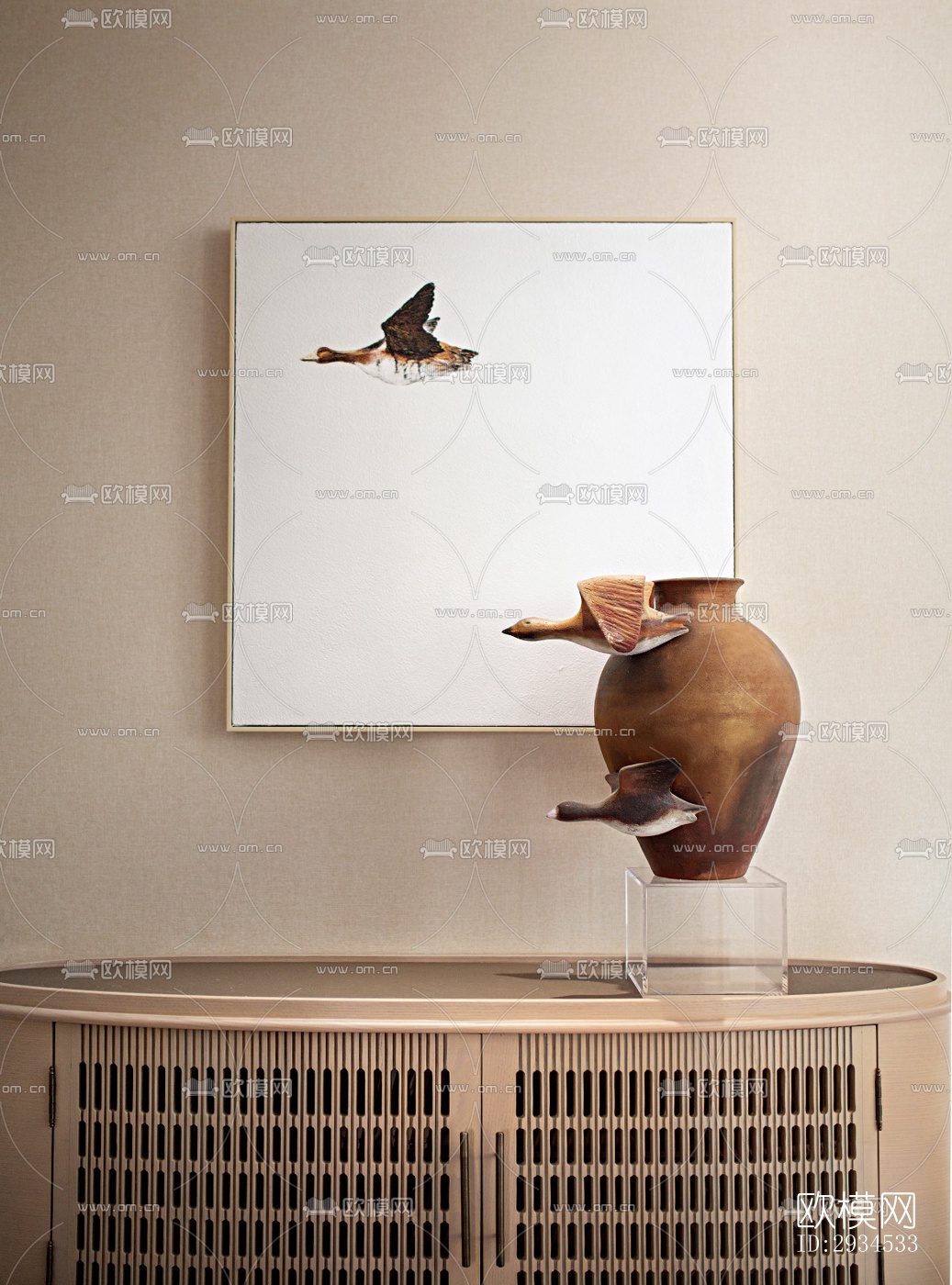 新中式平层效果图下载（渲染图8）