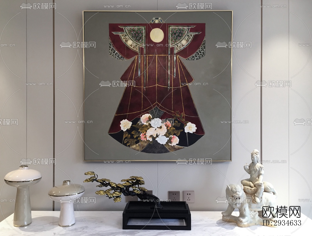 新中式平层效果图下载（渲染图14）