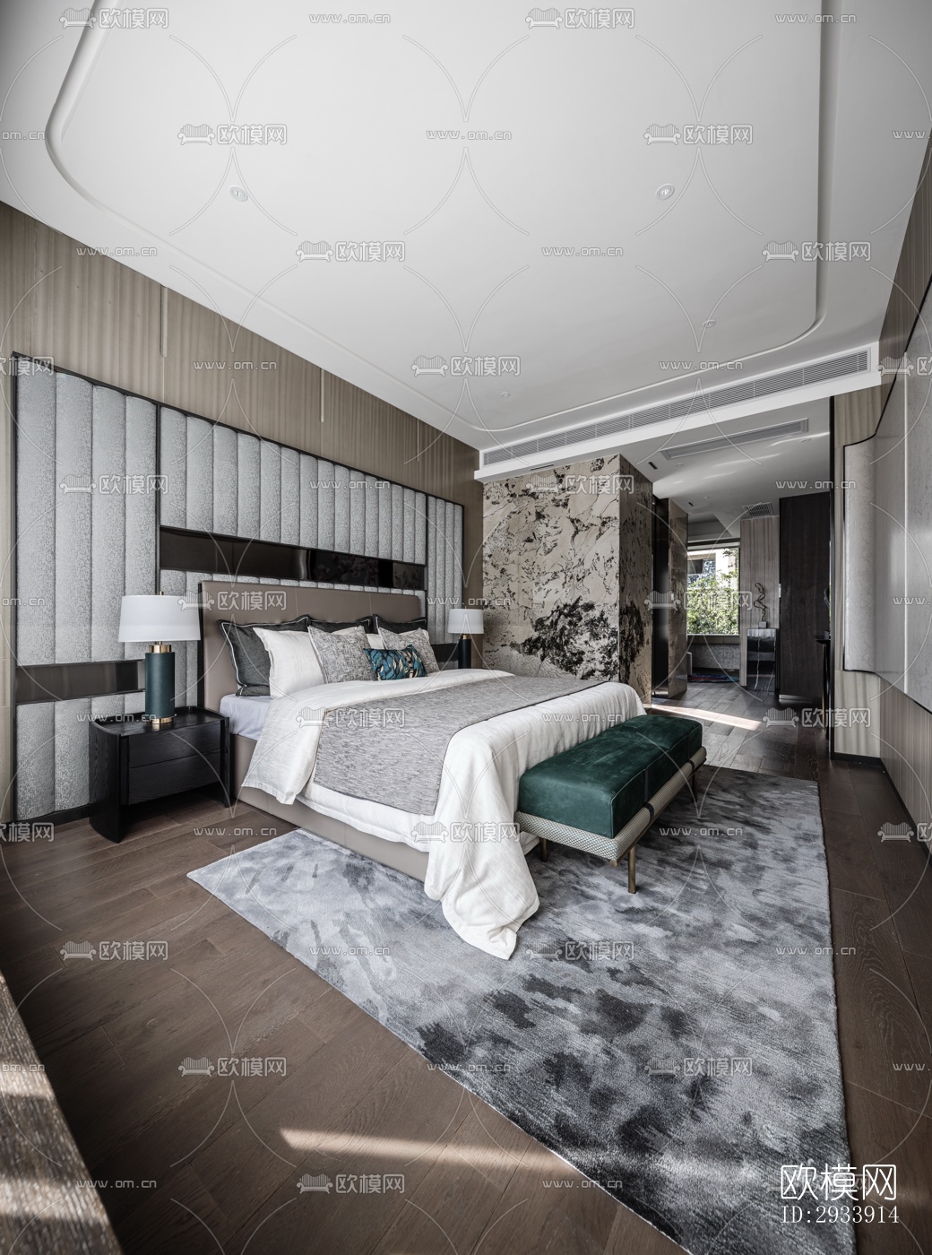 新中式别墅效果图下载（渲染图9）