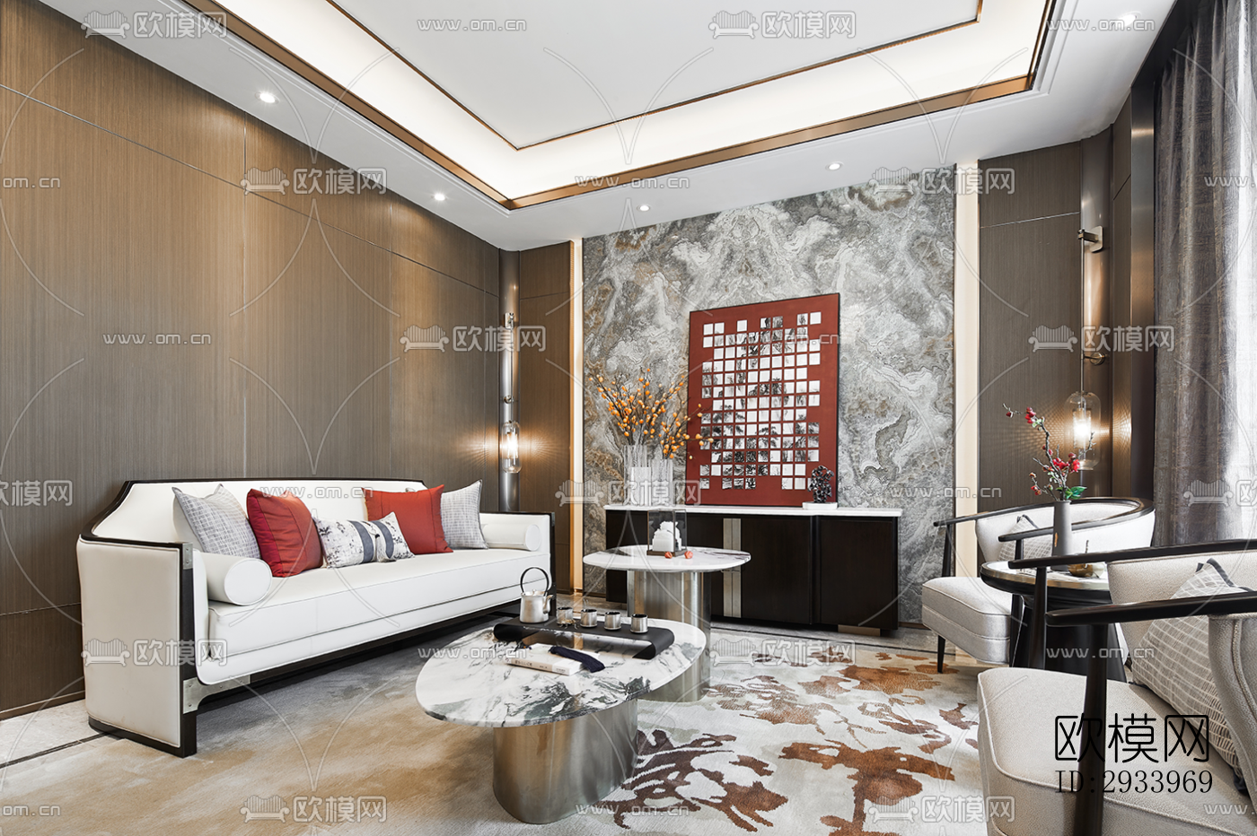 新中式别墅效果图下载（渲染图17）