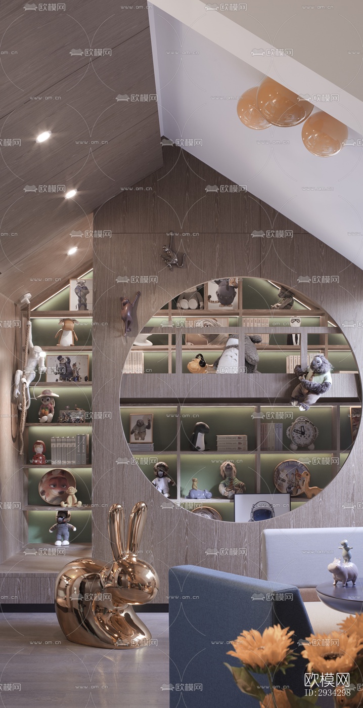 现代复式效果图下载（渲染图14）