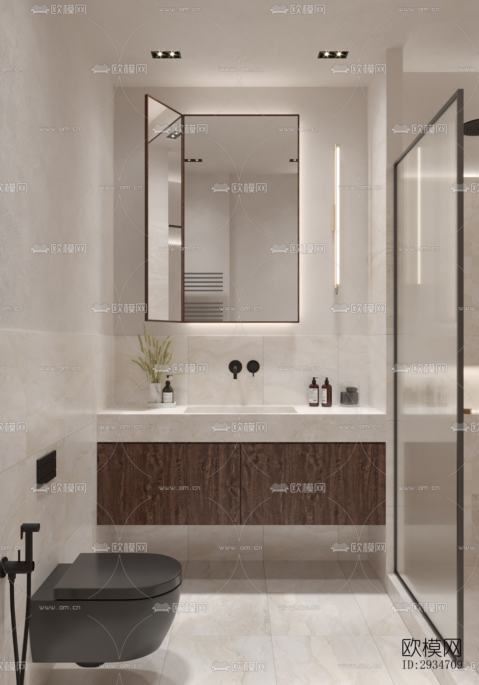 现代平层效果图下载（渲染图7）