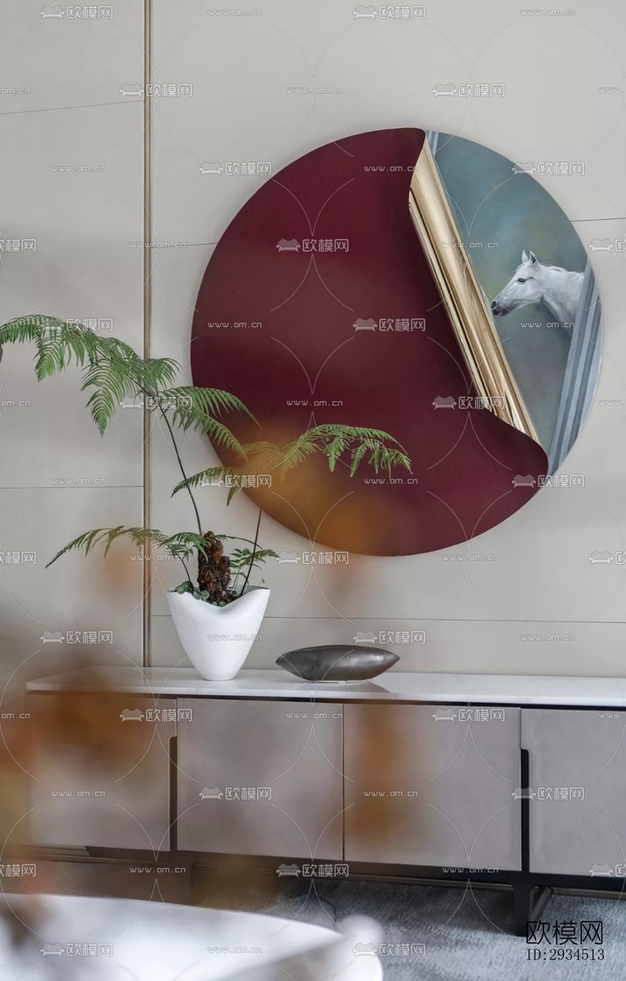 新中式平层效果图下载（渲染图17）