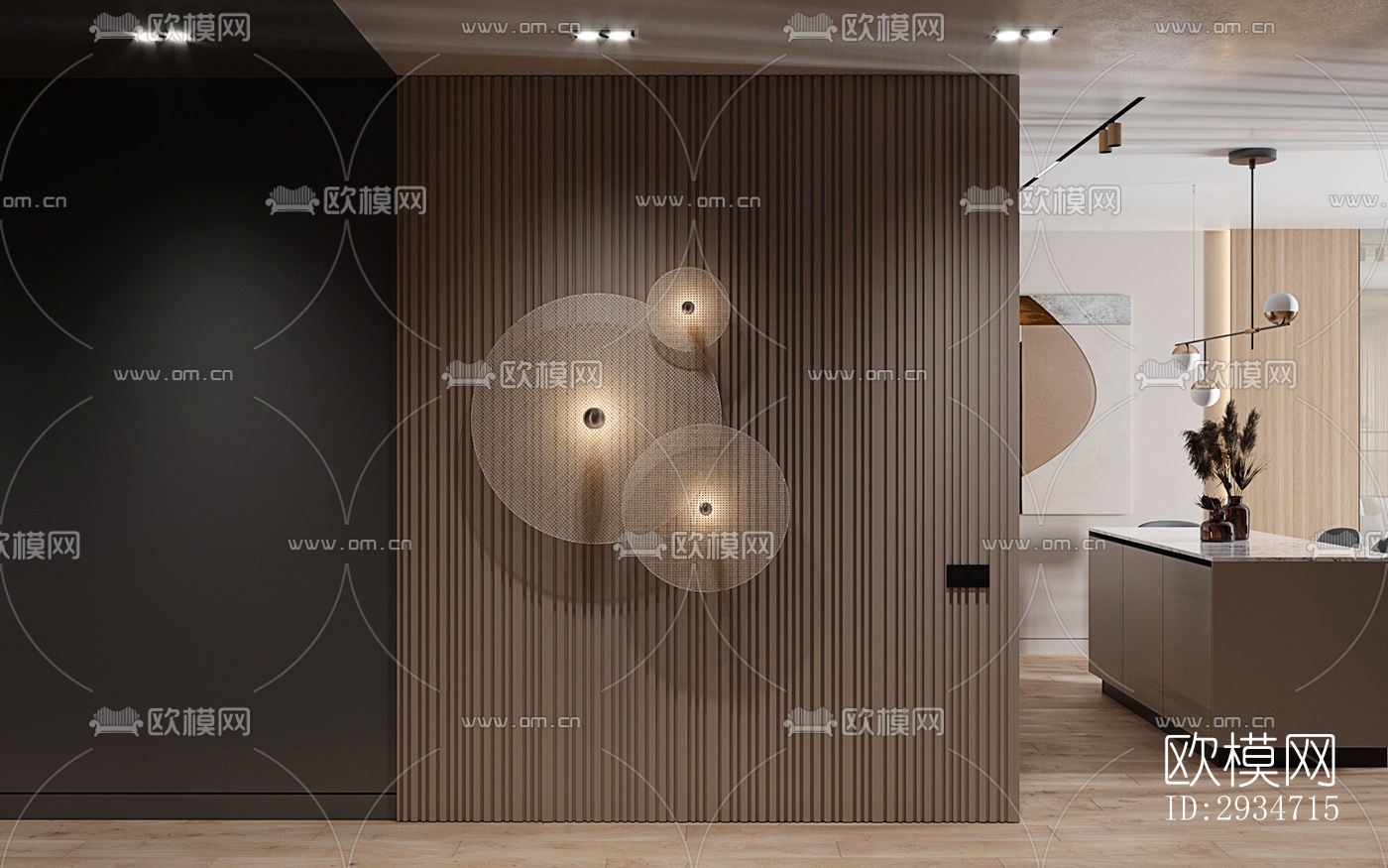 现代平层效果图下载（渲染图3）