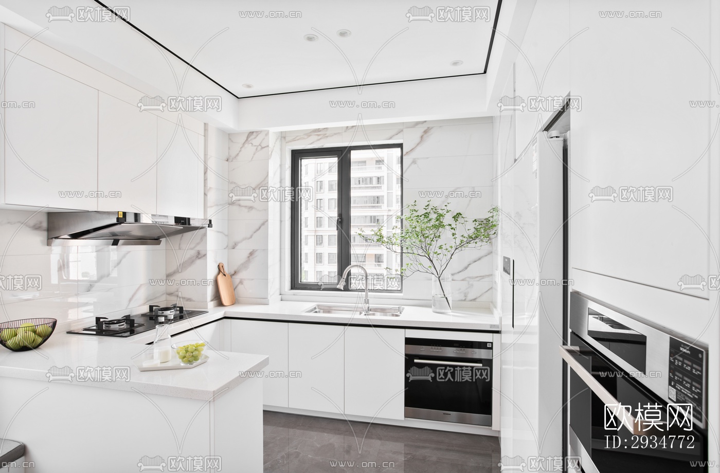 现代平层效果图下载（渲染图4）